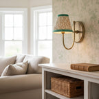 Landelijke Wandlamp Met Stoffen Kap En Sierlijke Wandbevestiging