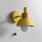 Scandinavische Wandlamp Met Trekkoordschakelaar En Decoratieve Koepelkap