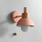 Scandinavische Wandlamp Met Trekkoordschakelaar En Decoratieve Koepelkap