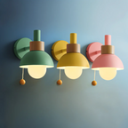 Scandinavische Wandlamp Met Trekkoordschakelaar En Decoratieve Koepelkap