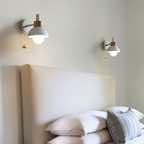 Scandinavische Wandlamp Met Trekkoordschakelaar En Decoratieve Koepelkap