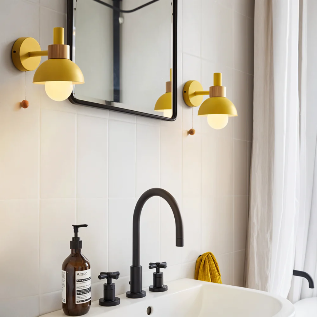 Scandinavische Wandlamp Met Trekkoordschakelaar En Decoratieve Koepelkap