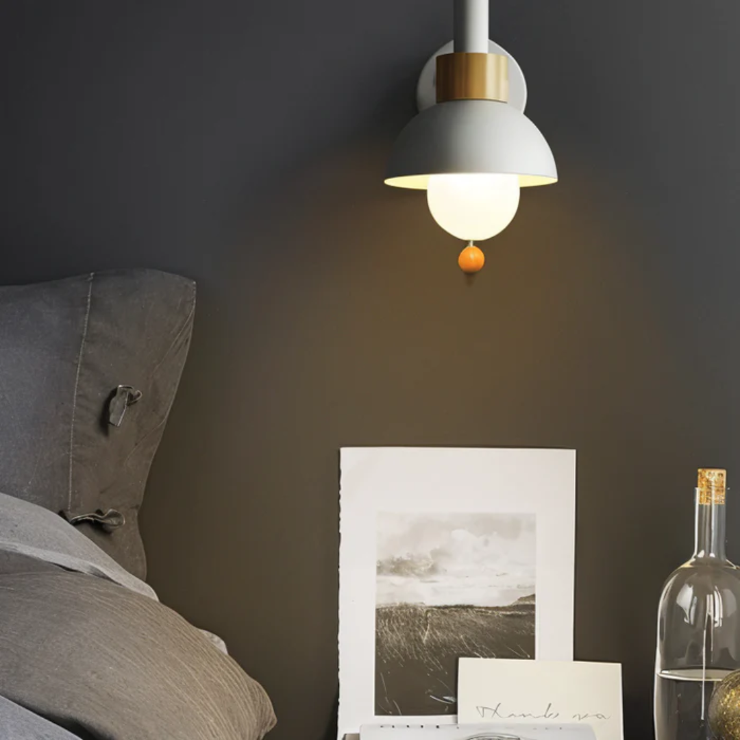 Scandinavische Wandlamp Met Trekkoordschakelaar En Decoratieve Koepelkap