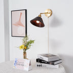 Vintage Wandlamp Met Houten Kap En Trekschakelaar