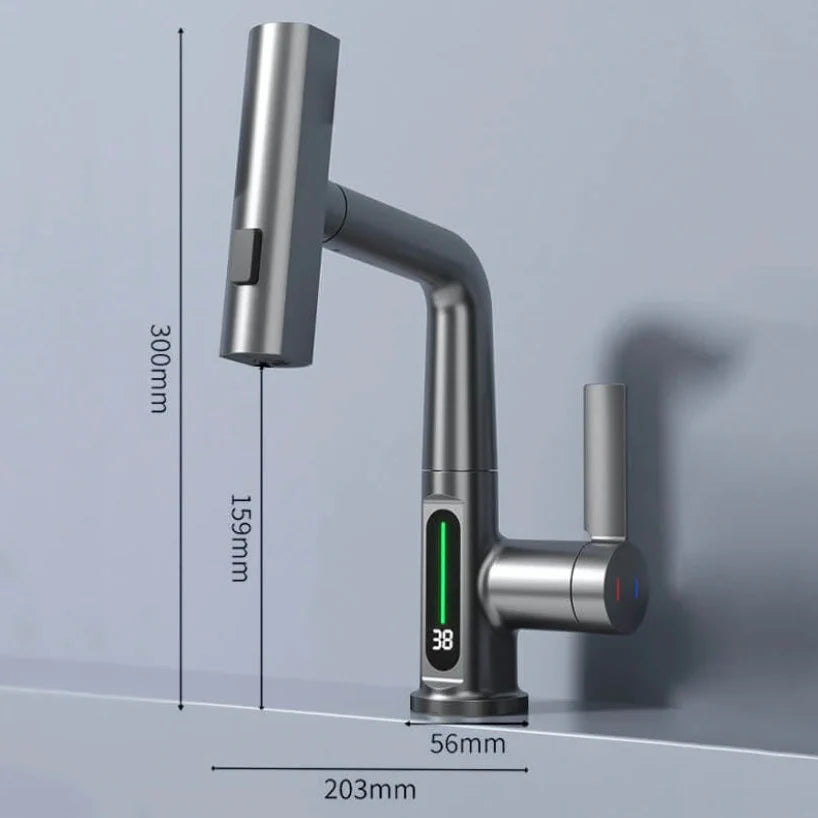 Flexibele Kraan met LED Temperatuurweergave voor Keuken en Badkamer