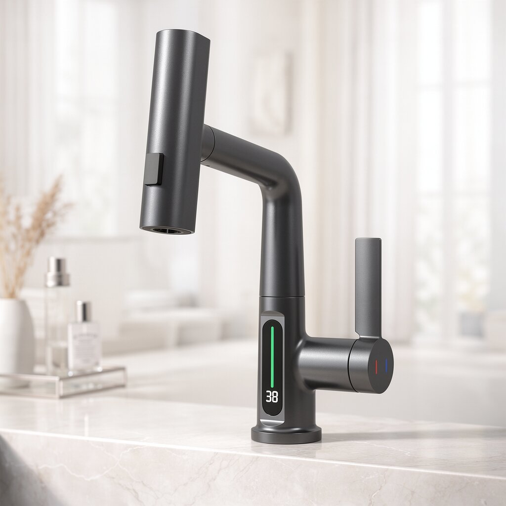 Flexibele Kraan met LED Temperatuurweergave voor Keuken en Badkamer