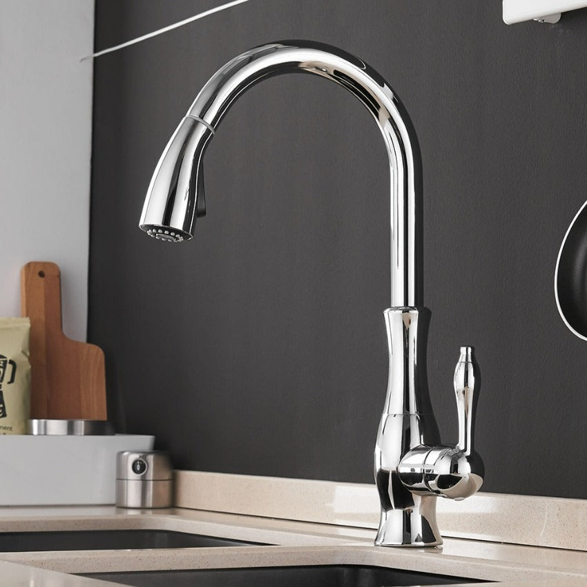 Uittrekbare Keukenkraan met Flexibele Sproeikop voor Spoelbak en Keuken