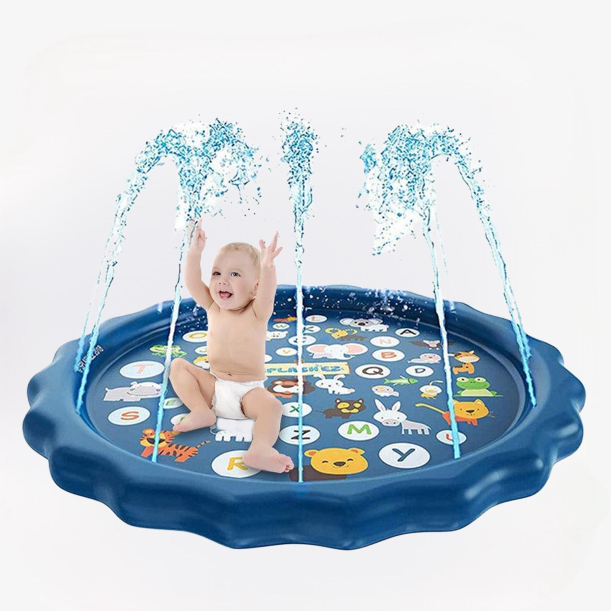 Interactieve Waterspeelmat met Sproeiers en Educatieve Dierenprint