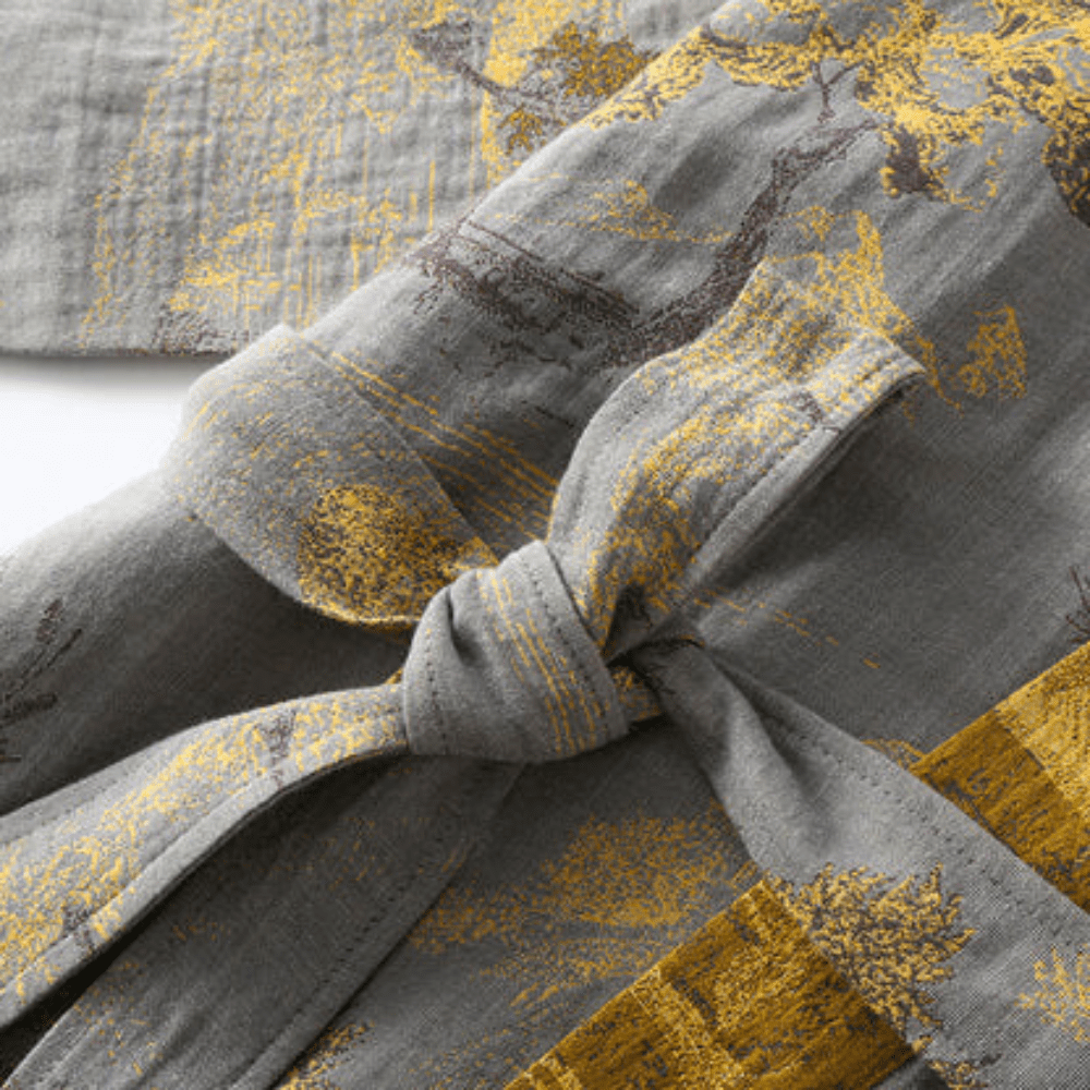 Lichte Katoenen Kimono Badjas Met Comfortabele Pasvorm En Bindceintuur