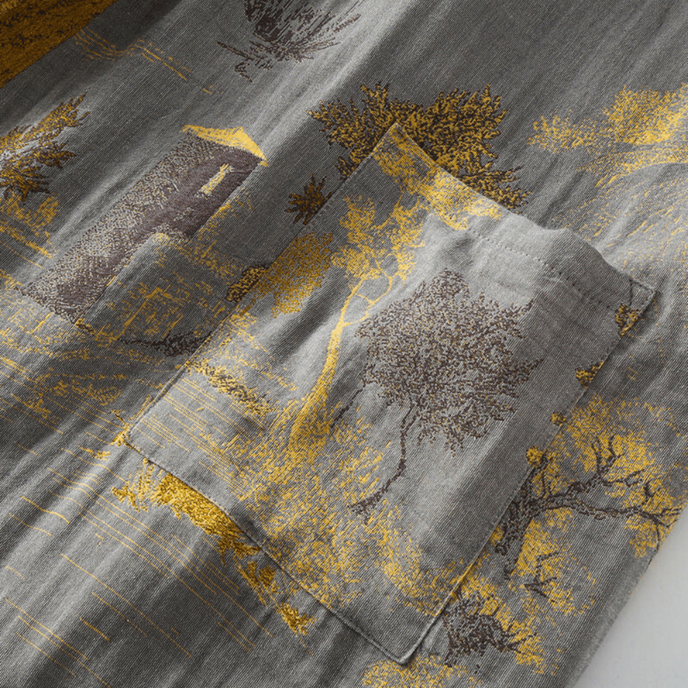 Lichte Katoenen Kimono Badjas Met Comfortabele Pasvorm En Bindceintuur