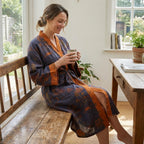 Lichte Katoenen Kimono Badjas Met Comfortabele Pasvorm En Bindceintuur