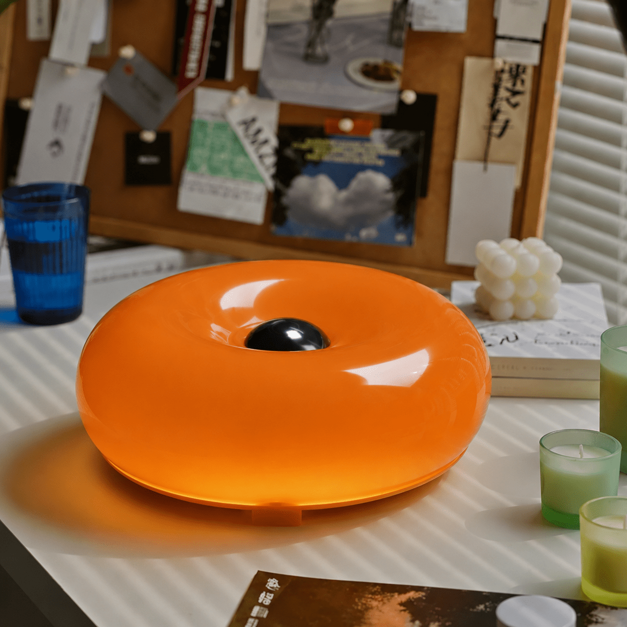Geometrische Donutlamp Voor Wand En Tafel Met Oplaadbare Accu