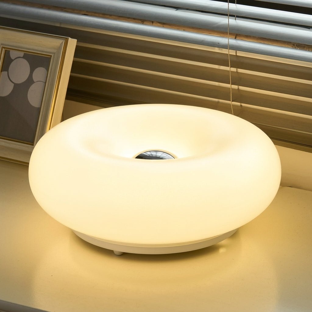 Geometrische Donutlamp Voor Wand En Tafel Met Oplaadbare Accu
