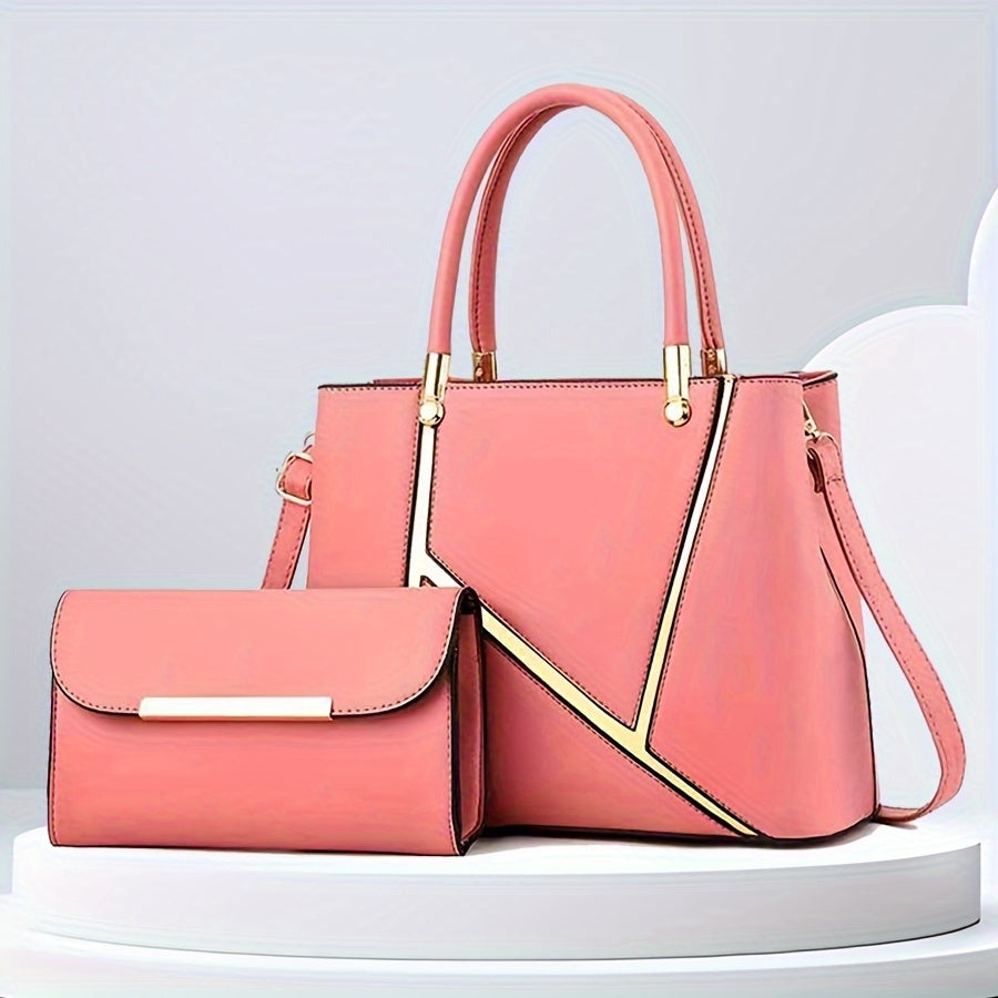 Dames Handtassenset met Tote en Crossbody voor Strakke Organisatie en Tijdloze Stijl