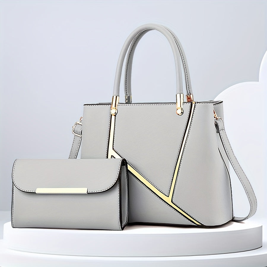 Dames Handtassenset met Tote en Crossbody voor Strakke Organisatie en Tijdloze Stijl