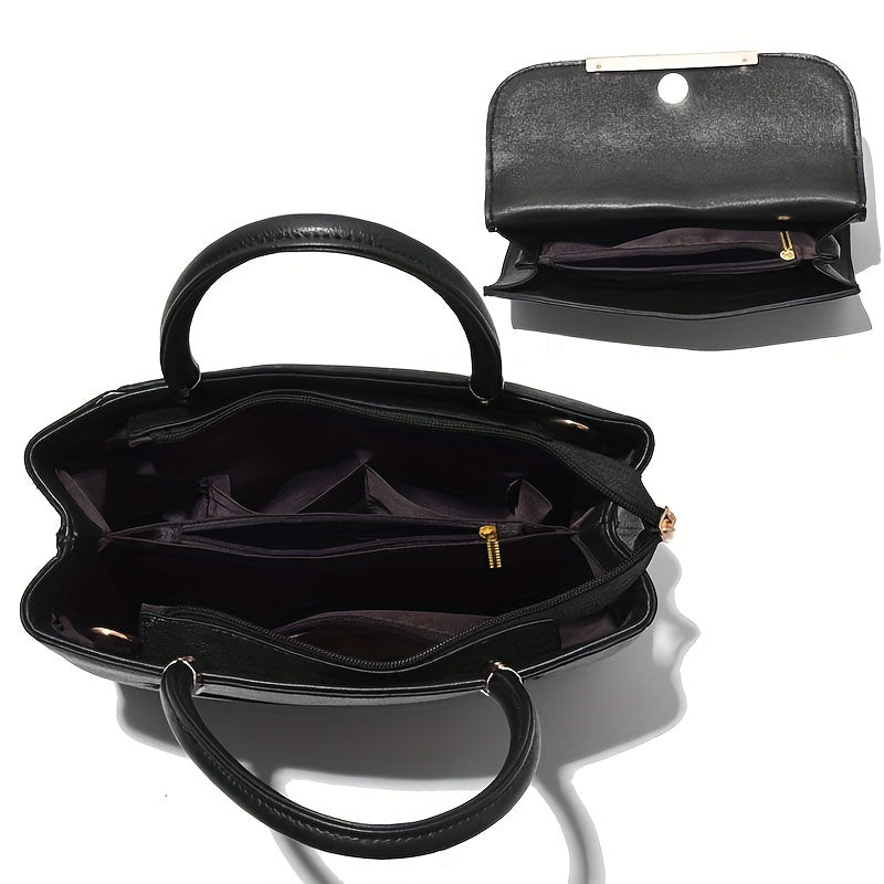 Dames Handtassenset met Tote en Crossbody voor Strakke Organisatie en Tijdloze Stijl
