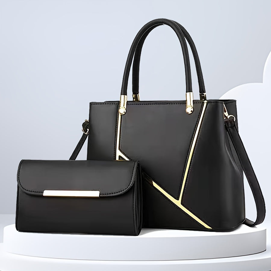 Dames Handtassenset met Tote en Crossbody voor Strakke Organisatie en Tijdloze Stijl