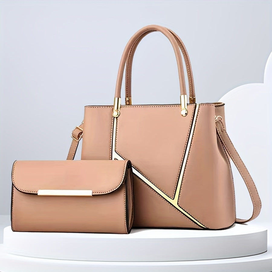 Dames Handtassenset met Tote en Crossbody voor Strakke Organisatie en Tijdloze Stijl