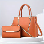 Dames Handtassenset met Tote en Crossbody voor Strakke Organisatie en Tijdloze Stijl