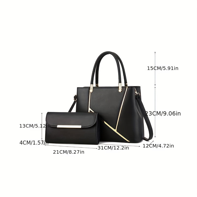 Dames Handtassenset met Tote en Crossbody voor Strakke Organisatie en Tijdloze Stijl