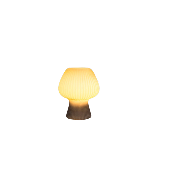 Glazen Tafellamp met Geribbelde Kap en Dimbare Ledverlichting