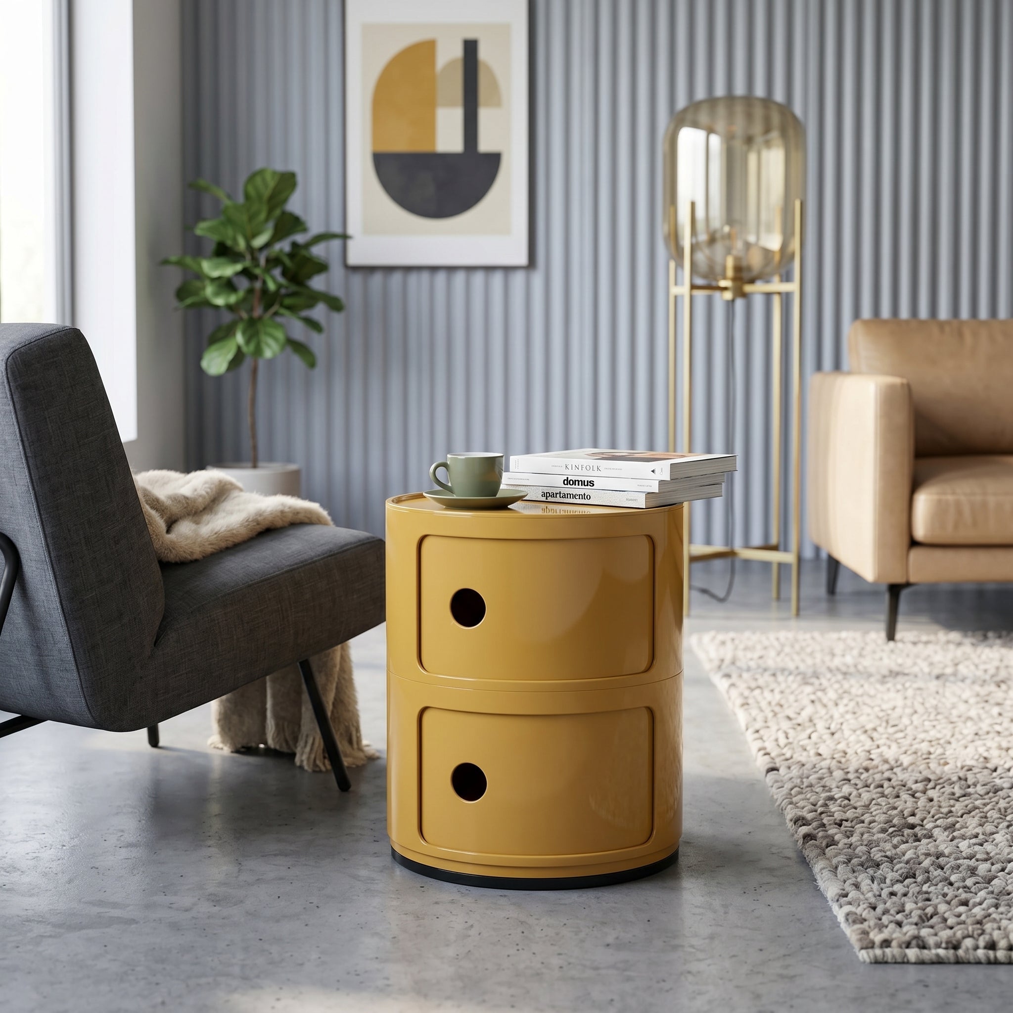 Ronde Kast Met Draaiende Deurtjes En Compact Ontwerp